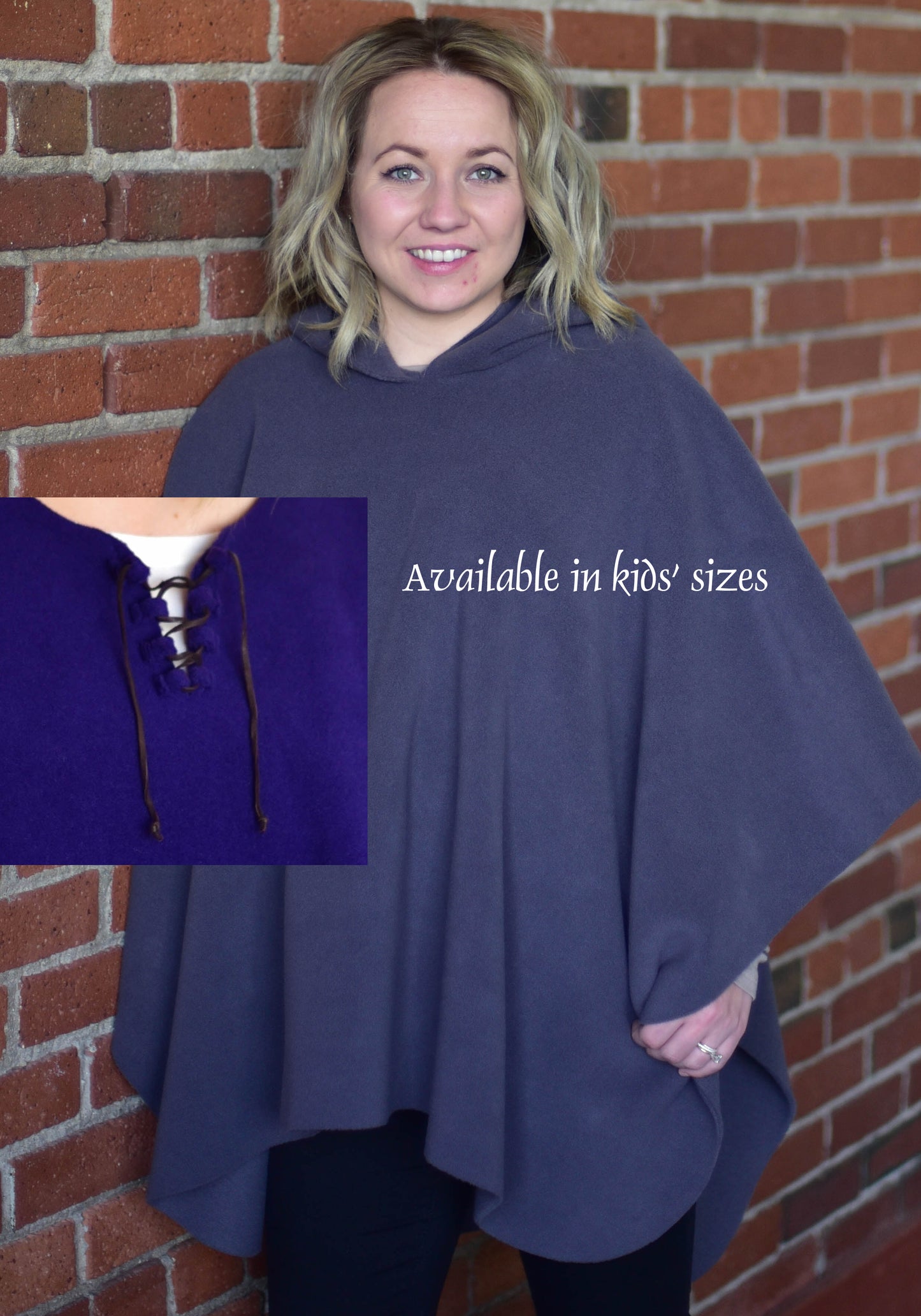 Mantoque: Non-Fringed Mantoque with Hood & Lacing (Girls)